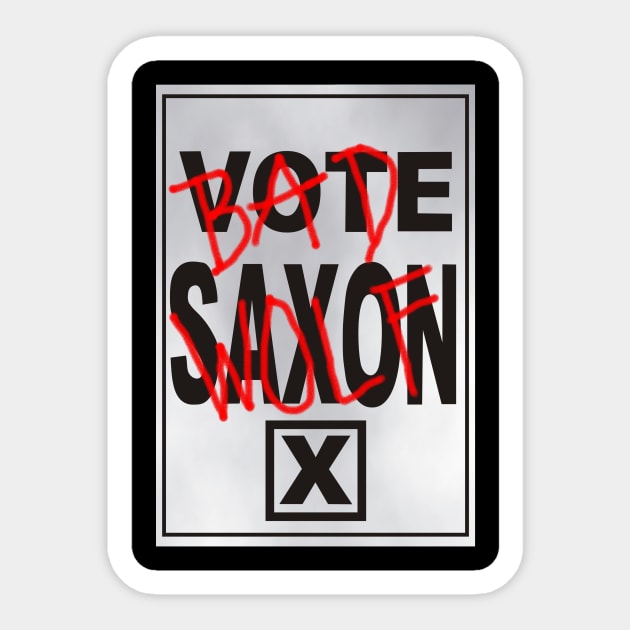 Bad Saxon Poster Sticker by NevermoreShirts